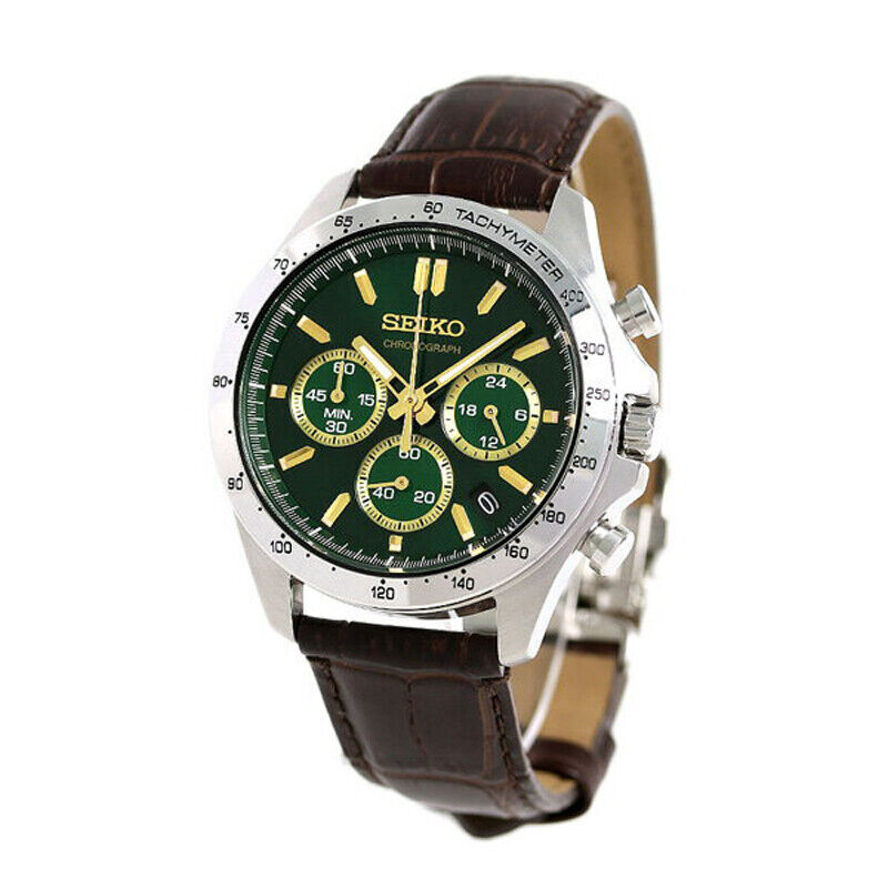Seiko Spirit SBTR017 Chronograph Quartz Men's Watch Leather band 100%  Genuine 4954628446817 | eBay