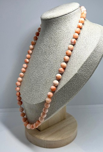 Vintage Engelshaut Korallenkette 585 Goldverschluss Angel skin coral necklace - Bild 3 von 8