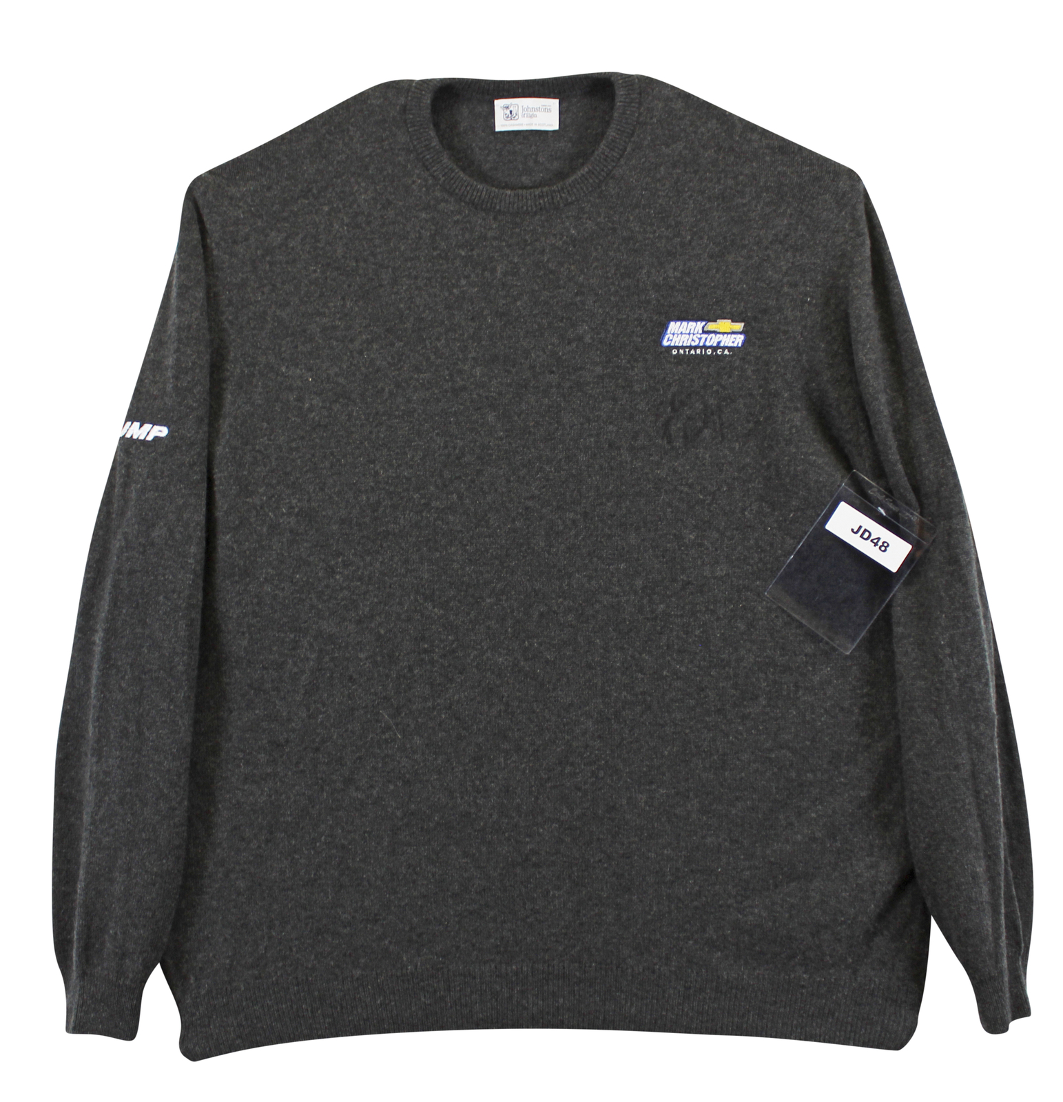 John Daly Autographed Signed Match Worn Dark Gray Johnstons Of Elgin Cashmere Sweater Beckett 