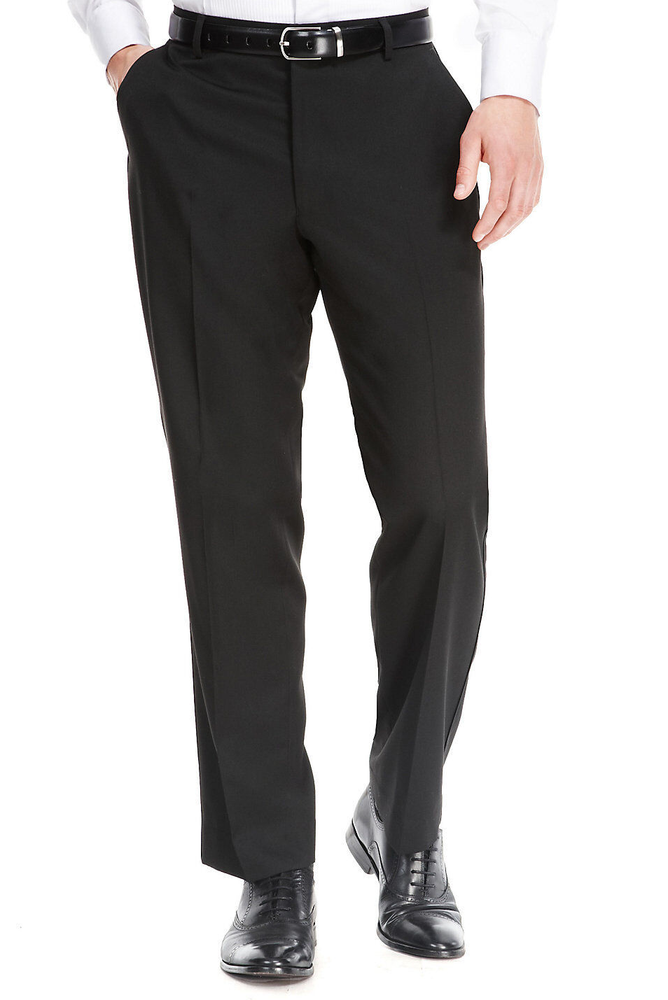 Black Dinner Suit Trousers Tuxedo Pants Formal Evening Satin Band Cruise New Men