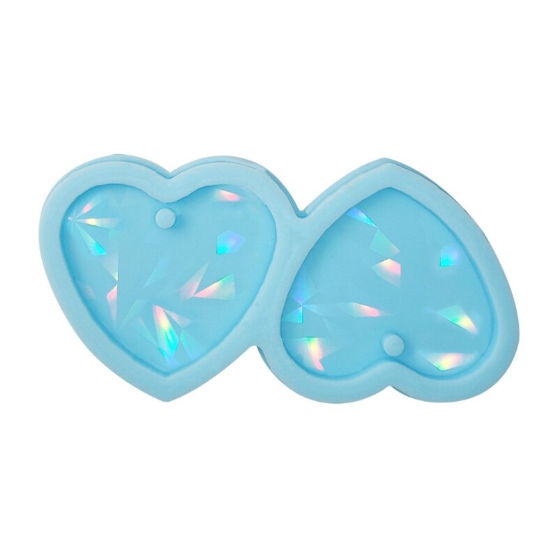 Holographic Resin Molds Silicone,Heart Earrings Resin Moulds Resin Jewelry Molds