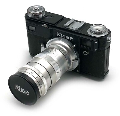 Rare Contax copy KIEV 2 BLACK Arsenal 35mm RF camera with Jupiter-11 4/135 lens
