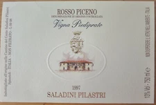 Wine label ITALY SALADINI PILASTRI ROSSO PICENO Vigna Piediprat wine labels