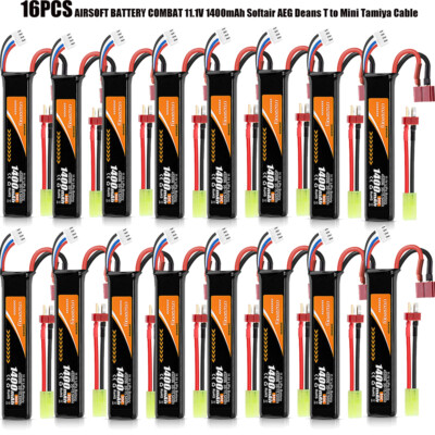 11,1V 1400mAh 30C Airsoft Hobby LiPo Akku Wiederaufladbarer Deans T Stecker DHL