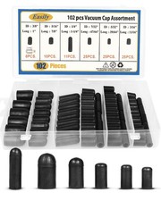 Rubber Vacuum Caps Plug Kit, 102 PCS Assorted Plugs Hose End Black