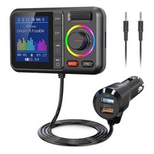Car Bluetooth 5.0 Wireless FM Transmitter Adapter 2USB PD Charger AUX Hands-Free
