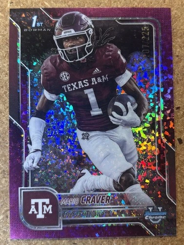 2025 Bowman Chrome University Football Fuchsia Refractor Mario Craver #165