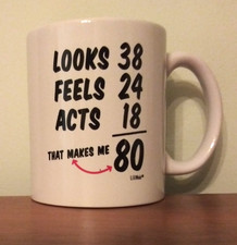 Funny 80th Birthday Gift for Women Men Coffee...