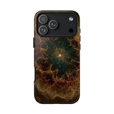 For iPhone/Galaxy/Pixel - Phone Ink Case - Pulsar Nebula Dynamic Gold Green