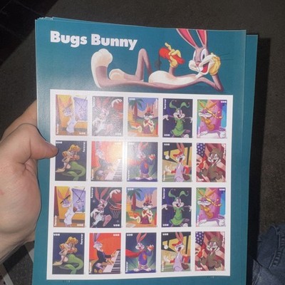 USPS Postage Stamps Sheet of 20 First Class Letter Bugs Bunny collectible 