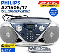 Vintage Philips AZ1505/17 Portable CD Boombox Stereo AM/FM Radio W/ Remote...