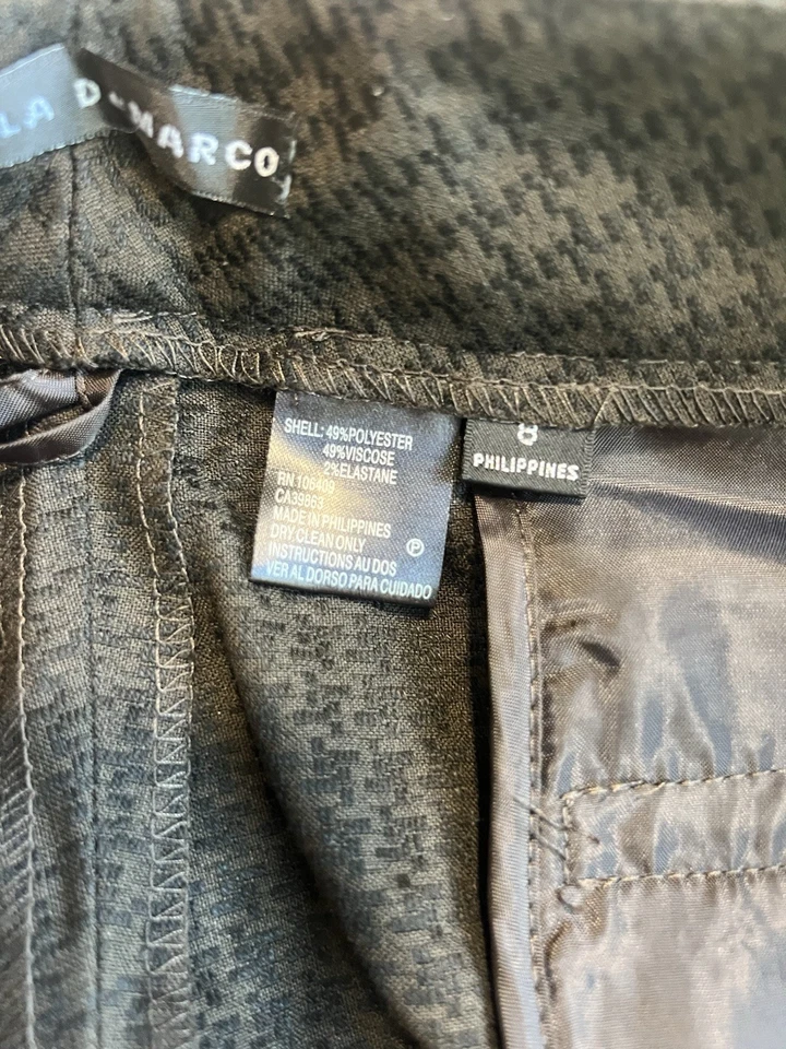 NUEVO $149. Pantalones de bayas de enebro ISABELLA DeMARCO para mujer talla 8 pata de gallo Foto 4 de 4