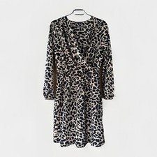 Women’s M&S Collection Wrap Dress Size UK12 Brown and Black Camel Mix