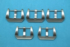 5Pcs 24mm Stainless Steel Silver Pin Watch Band Strap Brushed Buckle Clasp