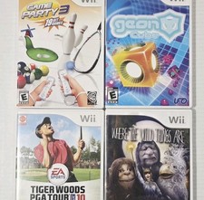 Nintendo Wii LOT 4 Games PGA 10 Game Party 3 Geon Cube Where The Wild Things Are