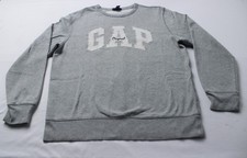 Gap Women's Embroidered Gap Logo Crewneck Pullover LB3 Light Gray Marl Medium