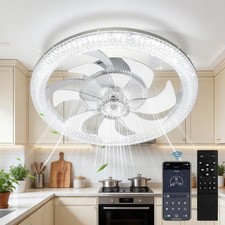 LED Ceiling Fan with Lights Low Profile Ceiling Fan with Remote Control Dimmable