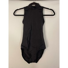 Balera Black Mock Neck Criss Cross Back Leotard Child LC