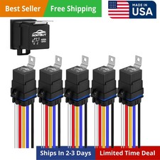 5-Pin Waterproof Relay Kit 40/30 AMP 12V Relay Switch with Harness Heavy Duty 5