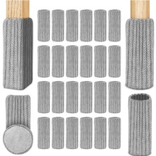 Stuhlsocken Möbel Schutz graue Filzgleiter rutschfest dehnbar 24 Stk  