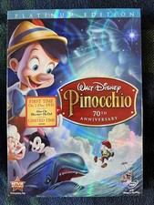 Pinocchio DVD 2009 2-Disc Set 70th Anv. Platinum Edition  Slip Cover SEALED