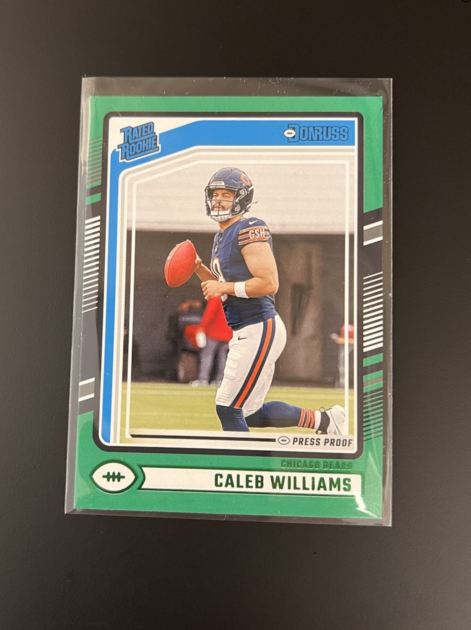 2024 Panini Donruss - Rated Rookie Green Press Proof #327 Caleb Williams (RC)