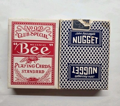 John Ascuaga's Nugget Casino Playing Cards 2 Decks Red And Blue Bee Club Special