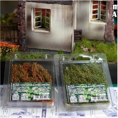 Miniatur-Static-Grass-Tufts 2 Stück, realistische Büsche für Tabletop & Model...