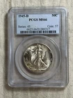 1945-D 50c Walking Liberty Half Dollar Silver PCGS MS66 Gorgeous Luster