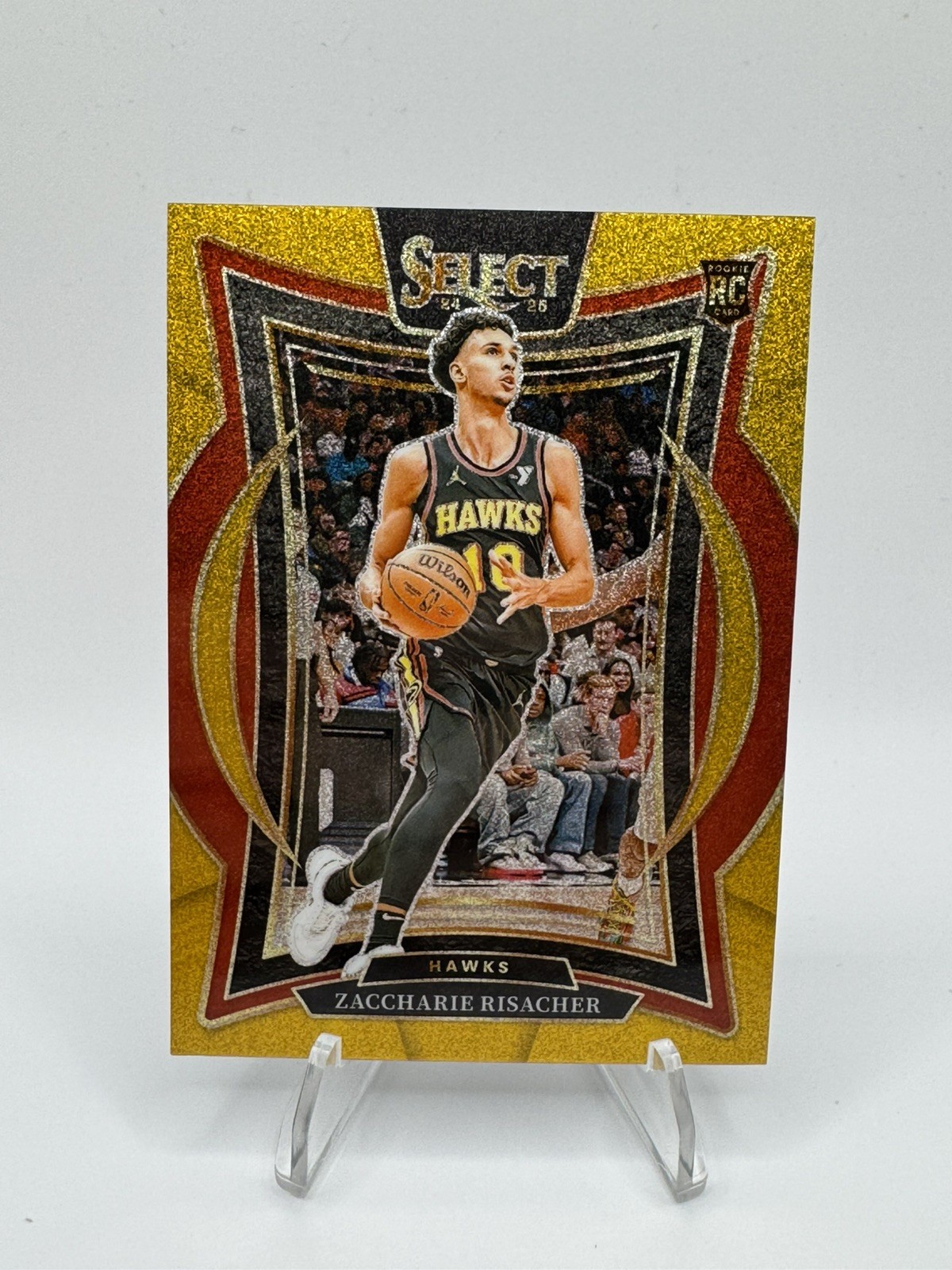 2024-25 Select Gold Glitter #86 Zaccharie Risacher Hawks RC Rookie SSP