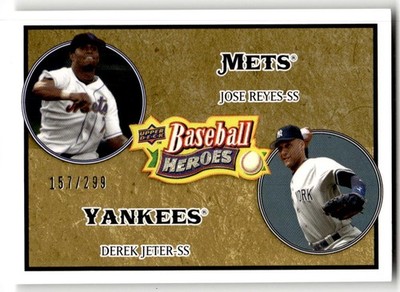 2008 Upper Deck Baseball Heroes Jose Reyes / Derek Jeter SN299 Beige #/299 #179