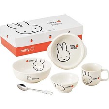 Miffy Apple Kids Ceramic Tableware Set Plate Rice Bowl Cup spoon Kaneshotouki JP