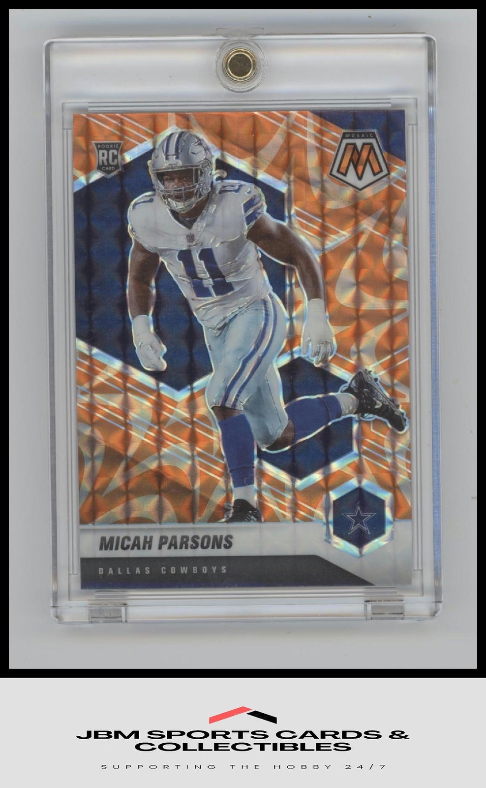2021 Panini Mosaic #362 Micah Parsons Prizm Reactive Orange RC