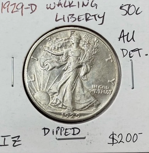 1929-D Walking Liberty Silver Half Dollar AU Det.