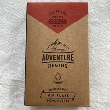 Heesung Stainless Steel Hip Flask 240ml / 8 Fl Oz Camping Outdoors Spirits Drink