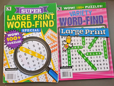 Lot of 2 KAPPA Large Print Word-Find Puzzle Books-Super & Variety-200+Challenges