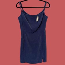 Express NWT deadstock 90s vintage Navy Blue ultra suede mini dress Size 9/10