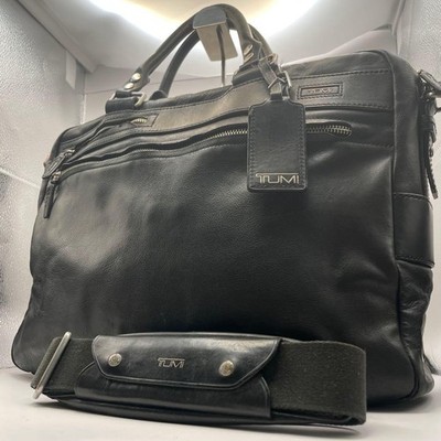 TUMI 0337 Leather Business Briefcase 2way Bag Black Authentic Classic