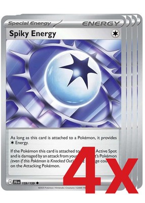 4x Spiky Energy 159/159 Uncommon Pokemon SV09: Journey Together NM