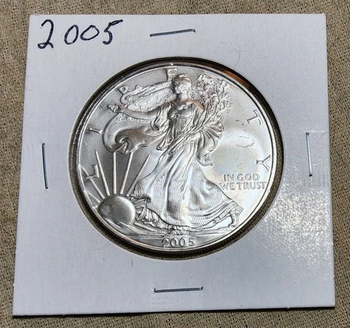 2005 DATED .999 FINE SILVER EAGLE WALKING LIBERTY DOLLAR BULLION ROUND COIN BU