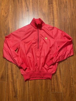 Aureus Augusta National Golf Club Red Nylon Jacket Size Medium Masters 26x22.5