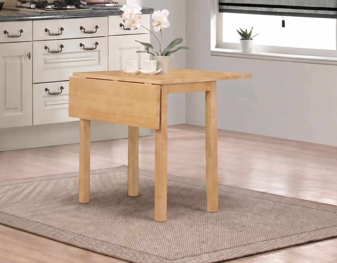 Drop Leaf Dining Table Natural Finish Folding Two Drop Leaf