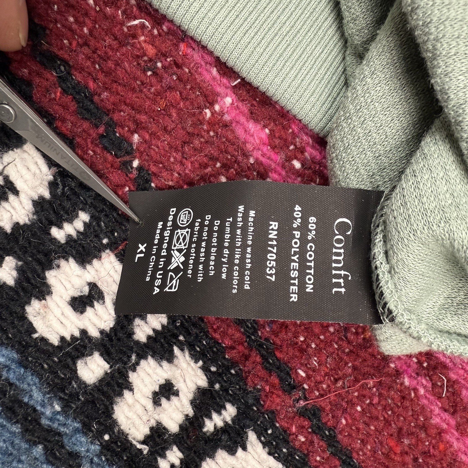 Comfrt Mens XL Seafoam Green Waffle Knit Lightweight L/S Minimalist Pullover