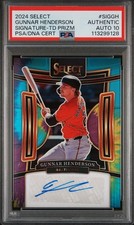 2024 Select Gunnar Henderson Signatures Tie-Dye Prizm PSA 10 Auto #d 25/25