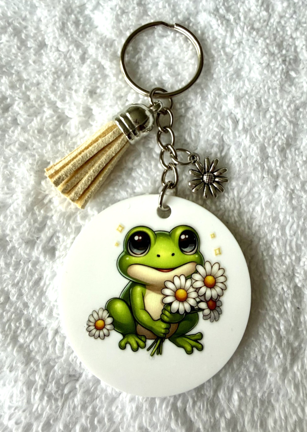 Adorable Handmade Frog Keychain Purse Charm