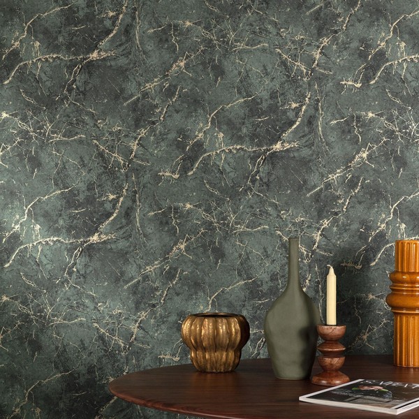 Thassos SmaragdgrüNe Vinyl-Tapete Grandeco A78002 Texturiert Modern-image
