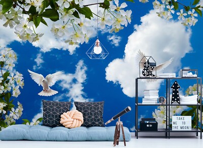 3D Animal White Dove G3166 Wallpaper Wall Murals Removable Self-adhesive Erin