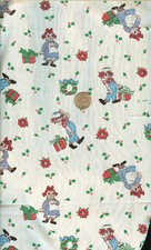 VINTAGE RAGGEDY ANN/ANDY CHRISTMAS TOSSED COTTON FABRIC - one yard 36"x44"