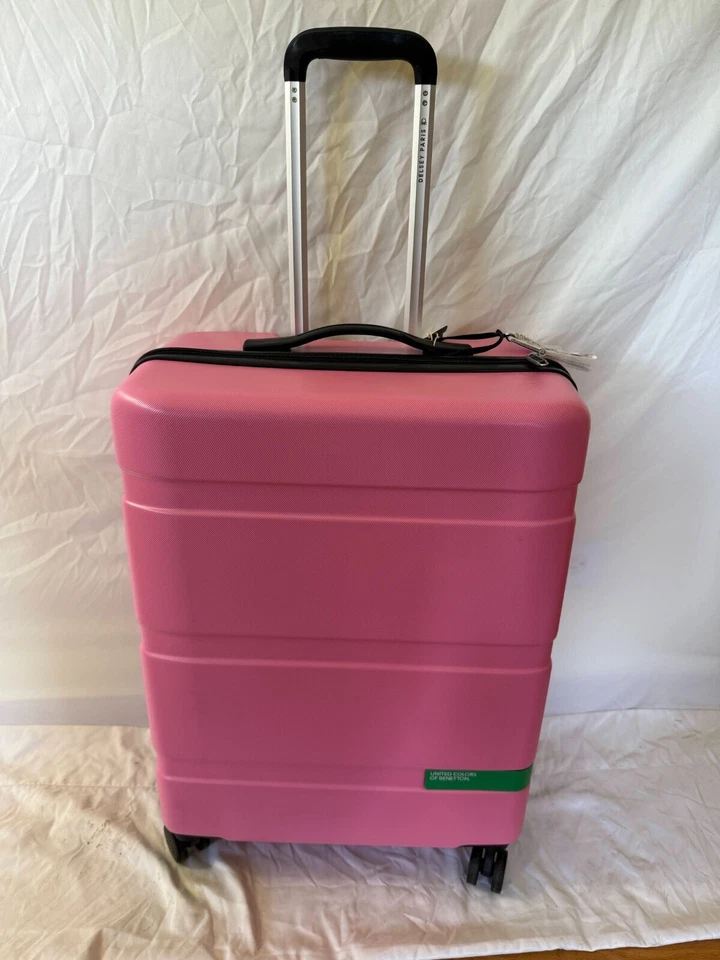 New Delsey United Colors of Benetton Pink Hardcase Luggage Spinner 23" - Image 3 of 4
