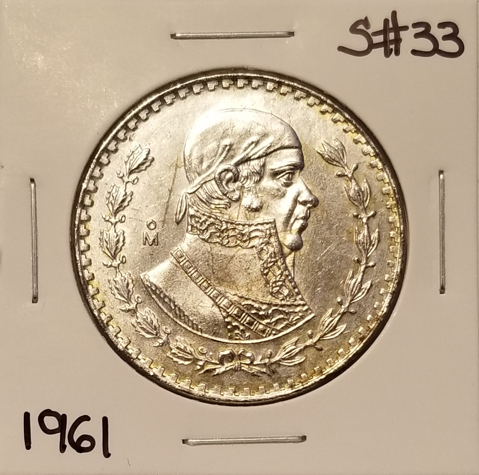 Mexico 1 Peso 1961 Jose Maria Morelos .100 Coin Silver, Un Peso Plata